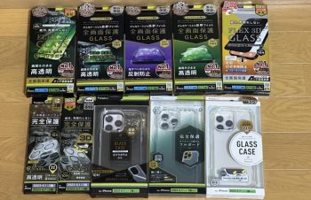 Simplism、iPhone15 Pro Maxのガラス保護フィルム、ケース、カメラ保護ガラス。10種まとめて開封。アクセサリー